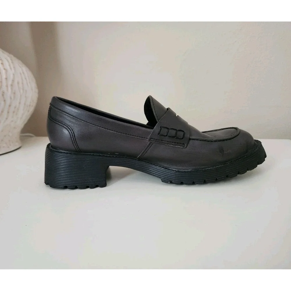 Marc Joseph New York Camden Street Women's Penny Loafers chunky block heel Sz 8